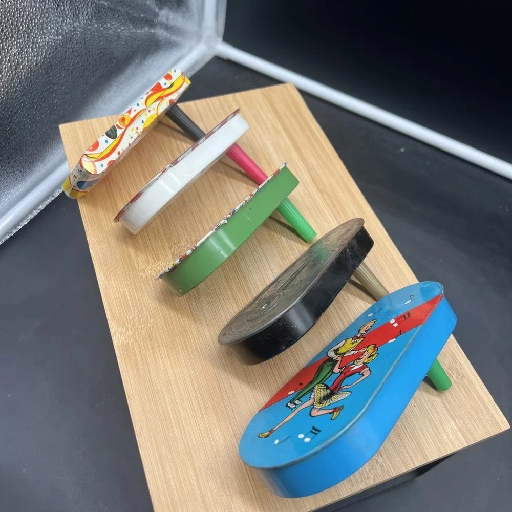 Set of 5 Vintage Metal Toy Noise Makers Tin Party New Years Eve